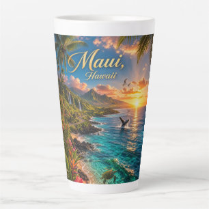 Maui Hawaii Tropische Küstenlinie Reiseposter Milchtasse