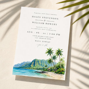 Maui Hawaii Tropische Landschaft Ziel Hochzeit Einladung