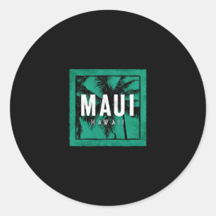 Maui Hawaii Tropischer Urlaub Souvenir Palme A Runder Aufkleber