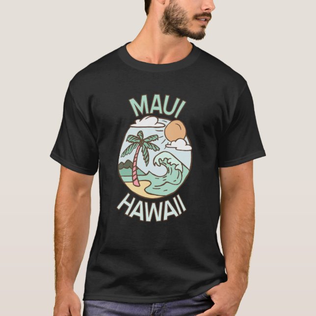 Maui Hawaii Tropisches Strand Urlaub Souvenir T-Shirt (Vorderseite)