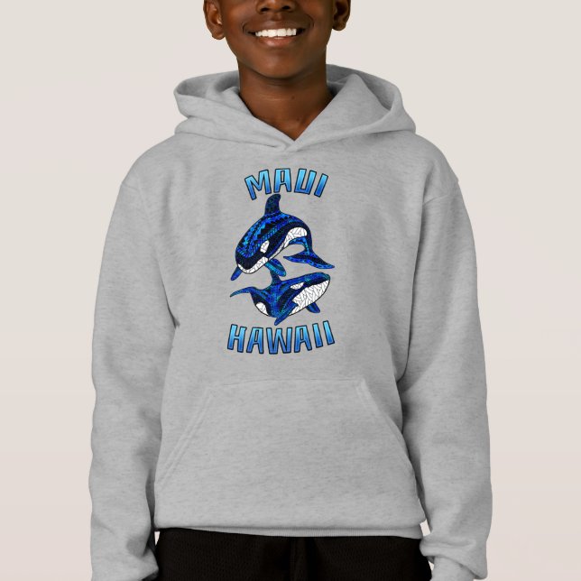 Maui Hawaii Vacation Tribal Orcas Hoodie (Vorderseite)