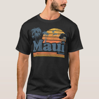 Maui Hawaii Vintag Surf Beach Surfing Retro T-Shirt