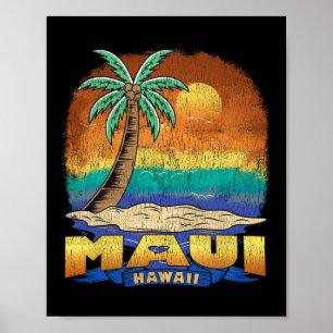 Maui Hawaii Vintage abgenutzt Souvenir Poster