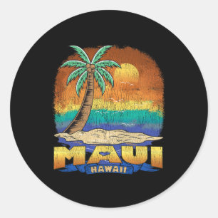 Maui Hawaii Vintage abgenutzt Souvenir Runder Aufkleber