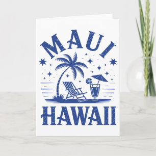 Maui Hawaii Vintage Surfstrand Surfen 70er Retro Karte