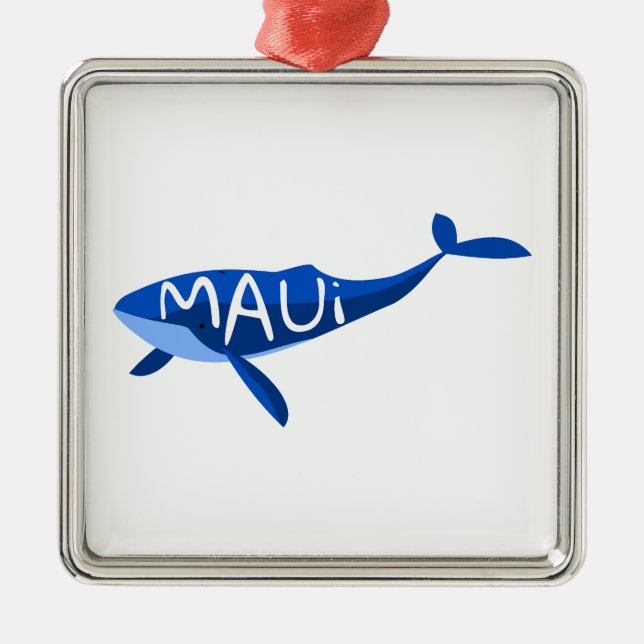 Maui Hawaii Whale Ornament Aus Metall (Vorne)