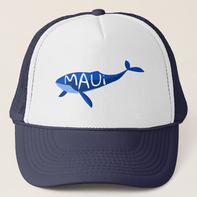 Maui Hawaii Whale Truckerkappe (Vorderseite)