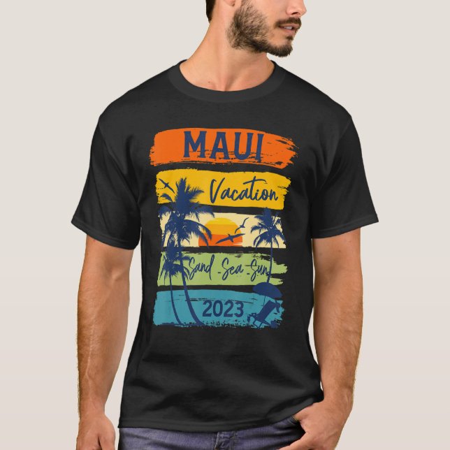 Maui Hawaiian Vacation 2023 Matching Family Group T-Shirt (Vorderseite)