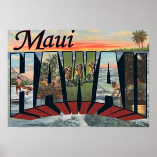 Maui, HawaiiGroße Letter ScenesMaui, HI Poster