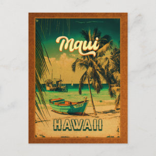 Maui Island Hawaii Retro Palmen 60er Souvenirs Postkarte