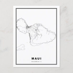 Maui Map Postkarte