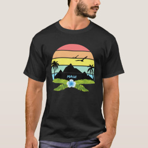 Maui Palmen Inselbäume Strand Blumen Urlaub Hawaii T-Shirt