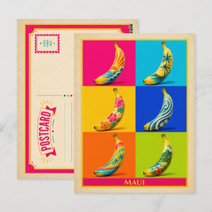 Maui Postkarte Hawaii Banane Vintage Pop Art