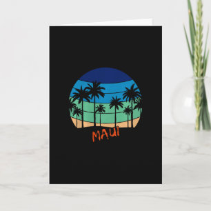 Maui Retro Vintage Sonnenuntergang Strand Design P Karte