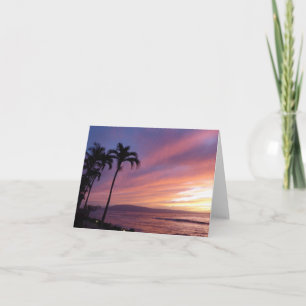 Maui Sonnenuntergang und Palmen Trees Faltenkarte Karte