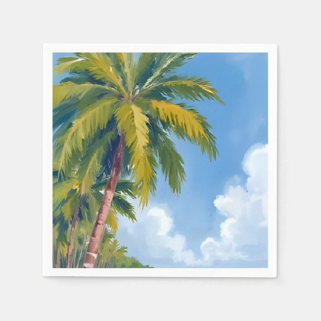 Maui-Strand-Palmen-Malerei Serviette (Vorderseite)