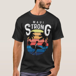 Maui Strong Retro-Sonnenuntergang-Surfer-Unterstüt T-Shirt