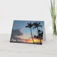 Maui Sunset und Palmen Bäume Jubiläum
