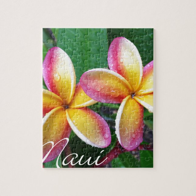 Maui tropische Plumeria-Blumen Puzzle (Vertikal)