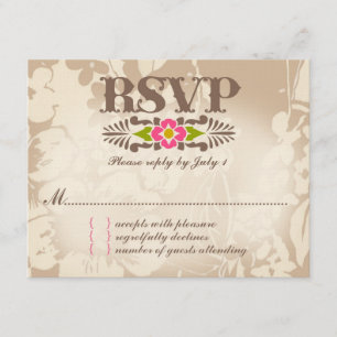 MAUI UAWG Tropical Floral Leinpapier RSVP Karte