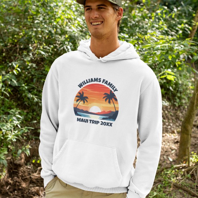 Maui Vacation Cool Sonnenaufgang Palmen Custom Hoodie (Von Creator hochgeladen)