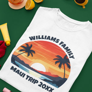 Maui Vacation Sunrise Palm Trees angepasst T-Shirt