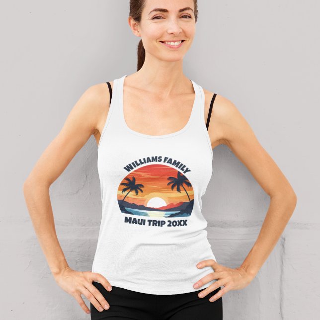 Maui Vacation Sunrise Palmen Gewohnte Frauen Tank Top (Von Creator hochgeladen)