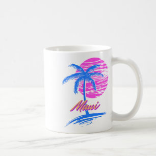 Maui Vaporwave Synth Outrun Sunset 80er Beach Retr Kaffeetasse