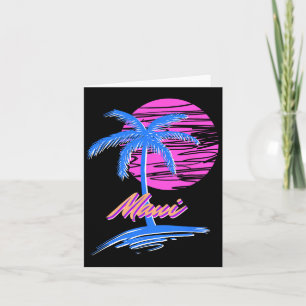 Maui Vaporwave Synth Outrun Sunset 80er Beach Retr Karte