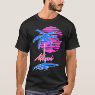 Maui Vaporwave Synth Outrun Sunset 80er Beach Retr T-Shirt
