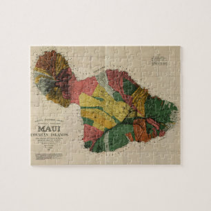 Maui - Vintage Antiquarian Hawaii-Vermessungskarte Puzzle