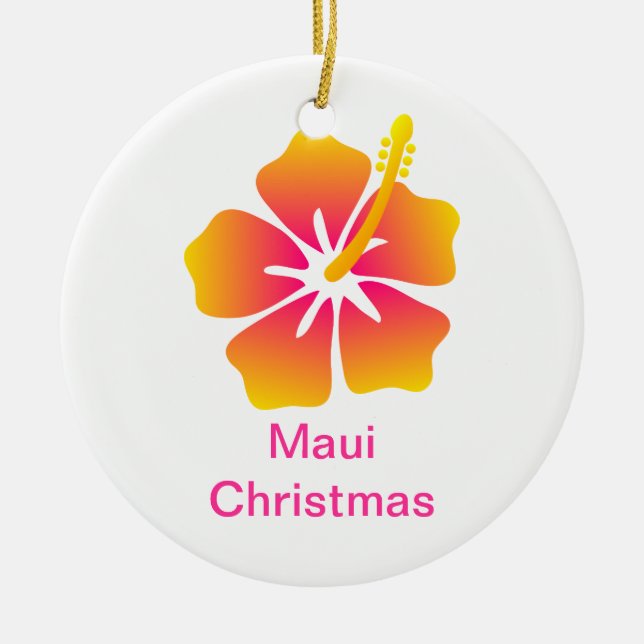 Maui-Weihnachten Keramikornament (Vorne)