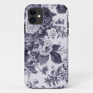 Maulbeer Blau Vintage Blumen Toile Stoff Nr.3 Case-Mate iPhone Hülle