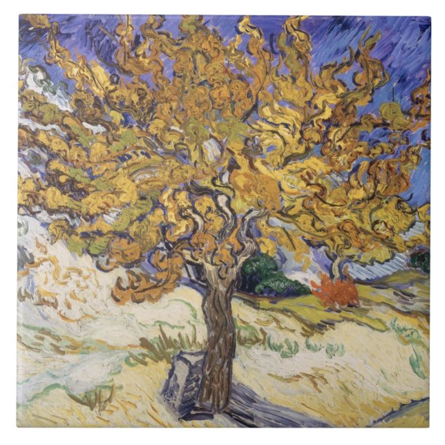 Maulbeerbaum Vincent van Goghs |, 1889 Fliese (Vorderseite)