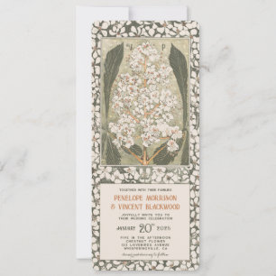 Maulbeerblüten-Hochzeit - Vintage Einladung
