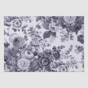 Maulbeere blaues lila Vintages BlumenToile No.3 Seidenpapier