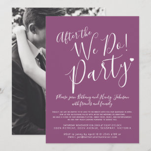 Maulbeerweiß nach der Hochzeit nach dem Party Einladung