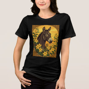 Maultier-Arbeitstier umgeben von gelbem Jasmin Tri-Blend Shirt
