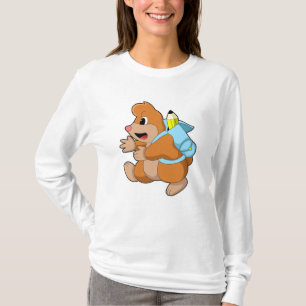 Maulwurf als Schüler mit Rucksack T-Shirt