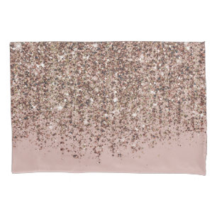 Maulwurf Blush Rosa Roségold Bronze Glitter Kaskad Kissenbezug