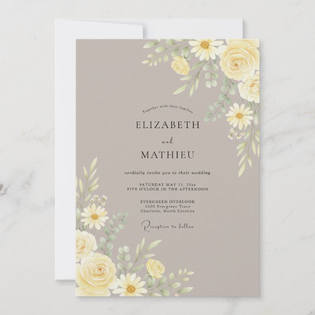 Maulwurf Botanische Hochzeit Einladung (Vorderseite)