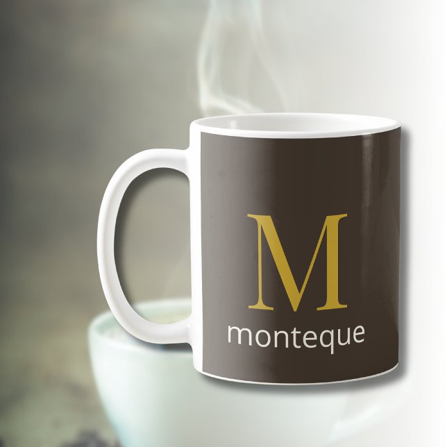 Maulwurf-Gold-Monogramm Personalisierter Name Luxu Kaffeetasse (Von Creator hochgeladen)