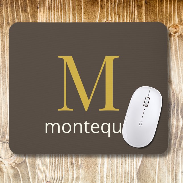 Maulwurf-Gold-Monogramm Personalisierter Name Luxu Mousepad (Von Creator hochgeladen)