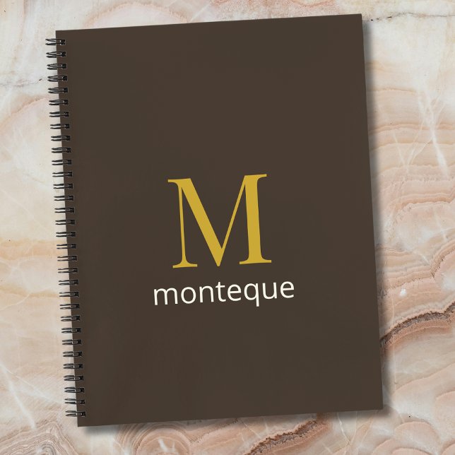 Maulwurf-Gold-Monogramm Personalisierter Name Luxu Notizbuch (Von Creator hochgeladen)