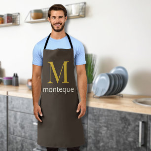 Maulwurf-Gold-Monogramm Personalisierter Name Luxu Schürze
