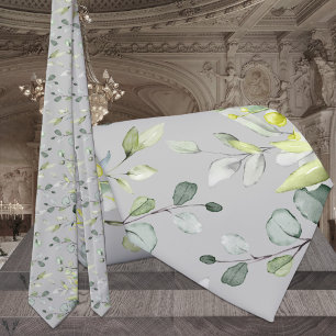 Maulwurf-Grau Salbei-Grün Eukalyptus Elegante Hoch Krawatte