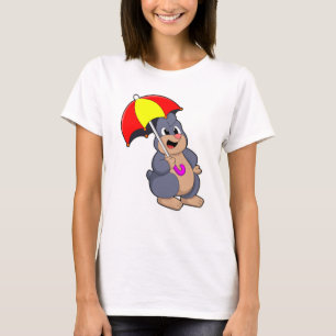 Maulwurf mit Regenschirm T-Shirt
