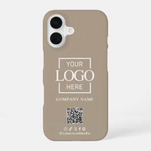 Maulwurf-Stil minimalistisches Business-Logo & QR- iPhone 16 Hülle