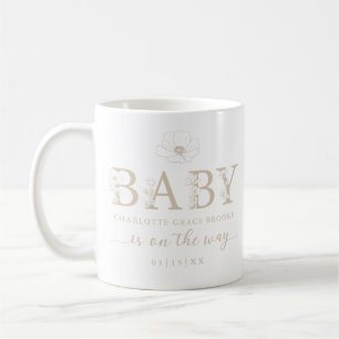 Maulwurf-Wildblumen-Baby-Ankündigung-Kaffeetasse Kaffeetasse