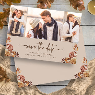 Maulwurfbraune Herbstblumen-Foto Save The Date